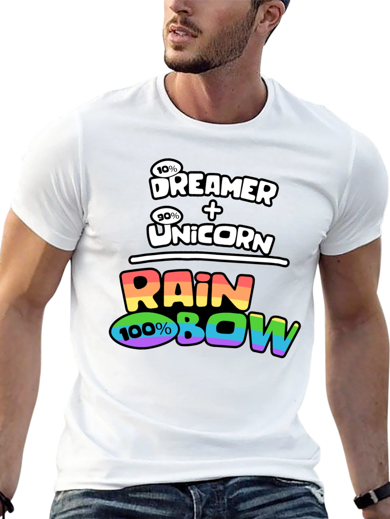 Dreamer Unicorn Rainbow Graphic T-Shirt