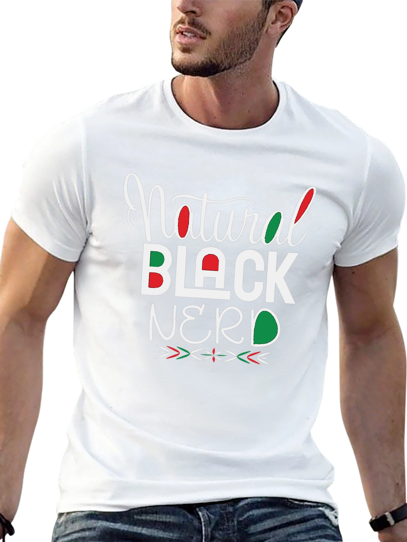 Natural Black Nerd Graphic T-Shirt