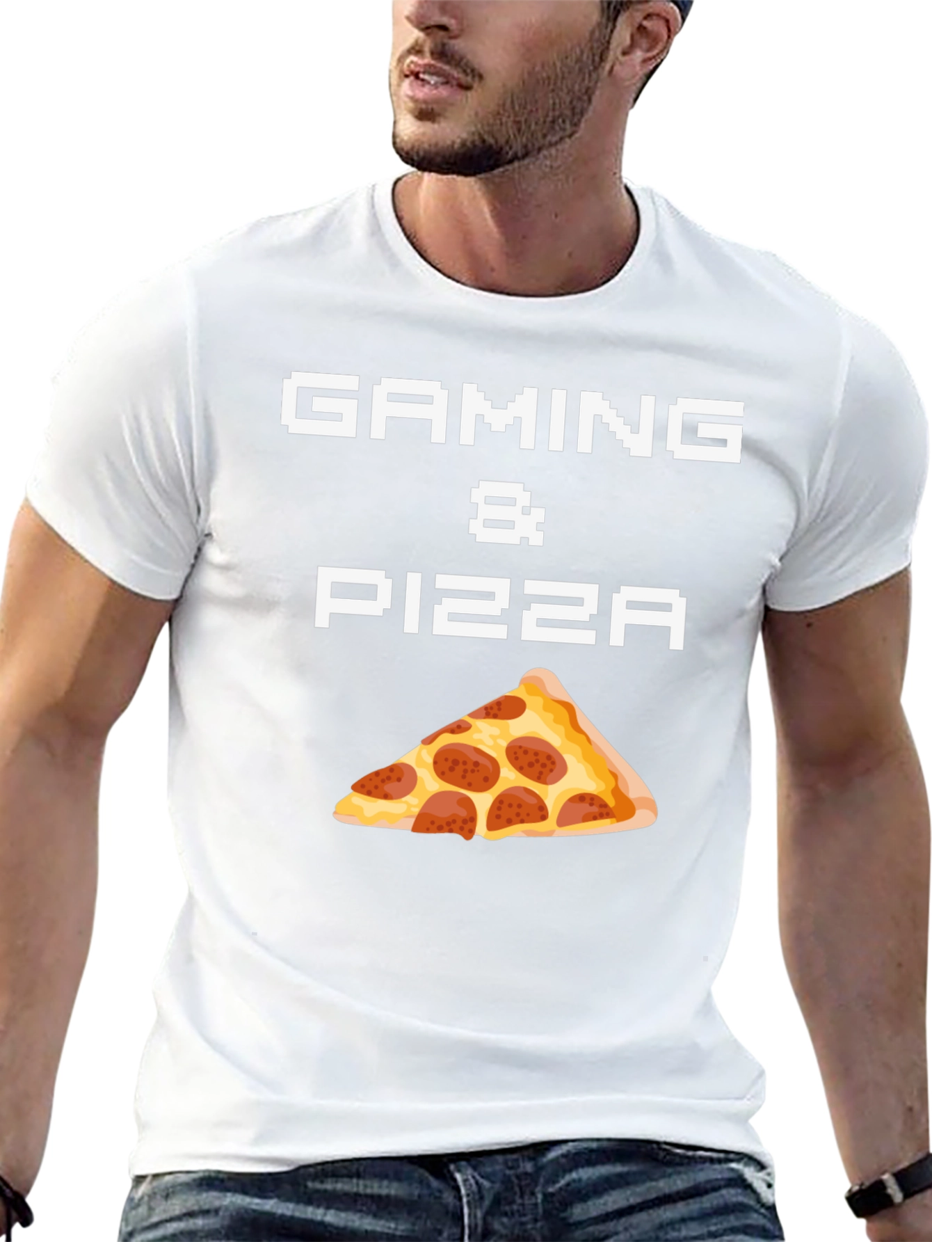 Gaming & Pizza Graphic T-Shirt - Gamer Foodie Tee
