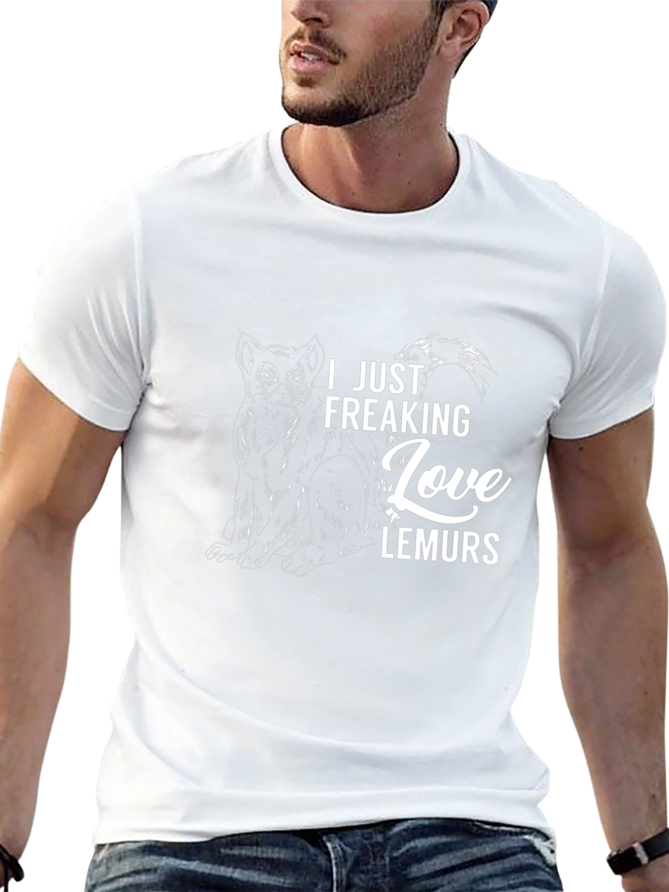 I Love Lemurs Graphic Tee Black Casual Shirt