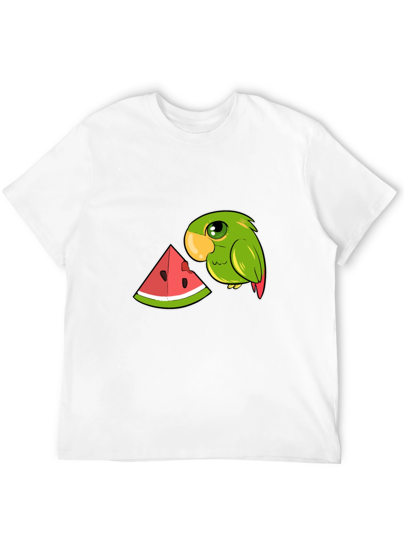 Parrot & Watermelon Graphic Black Tee