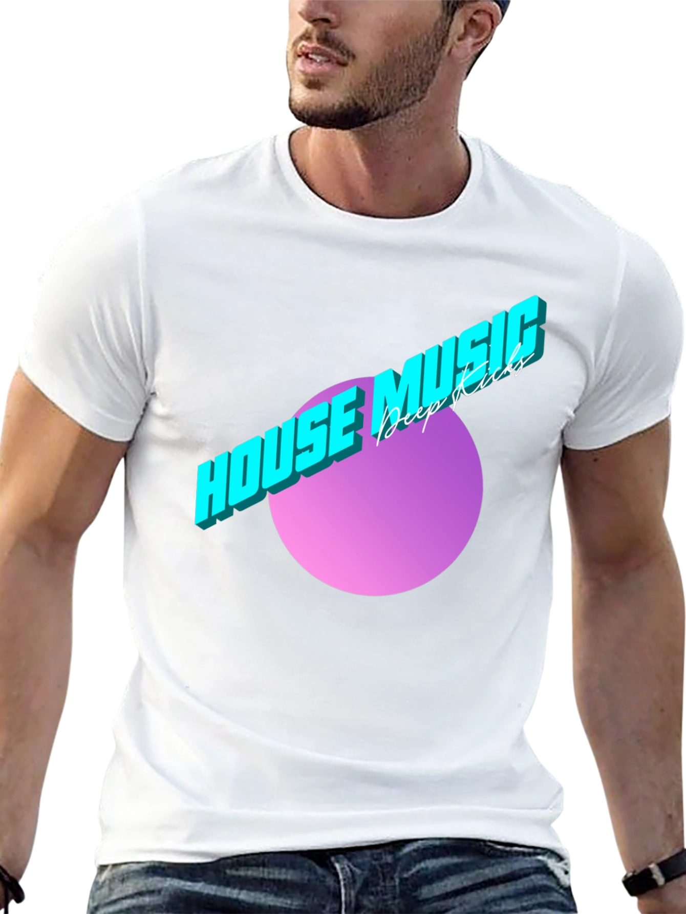 House Music Deep Kicks Black T-Shirt