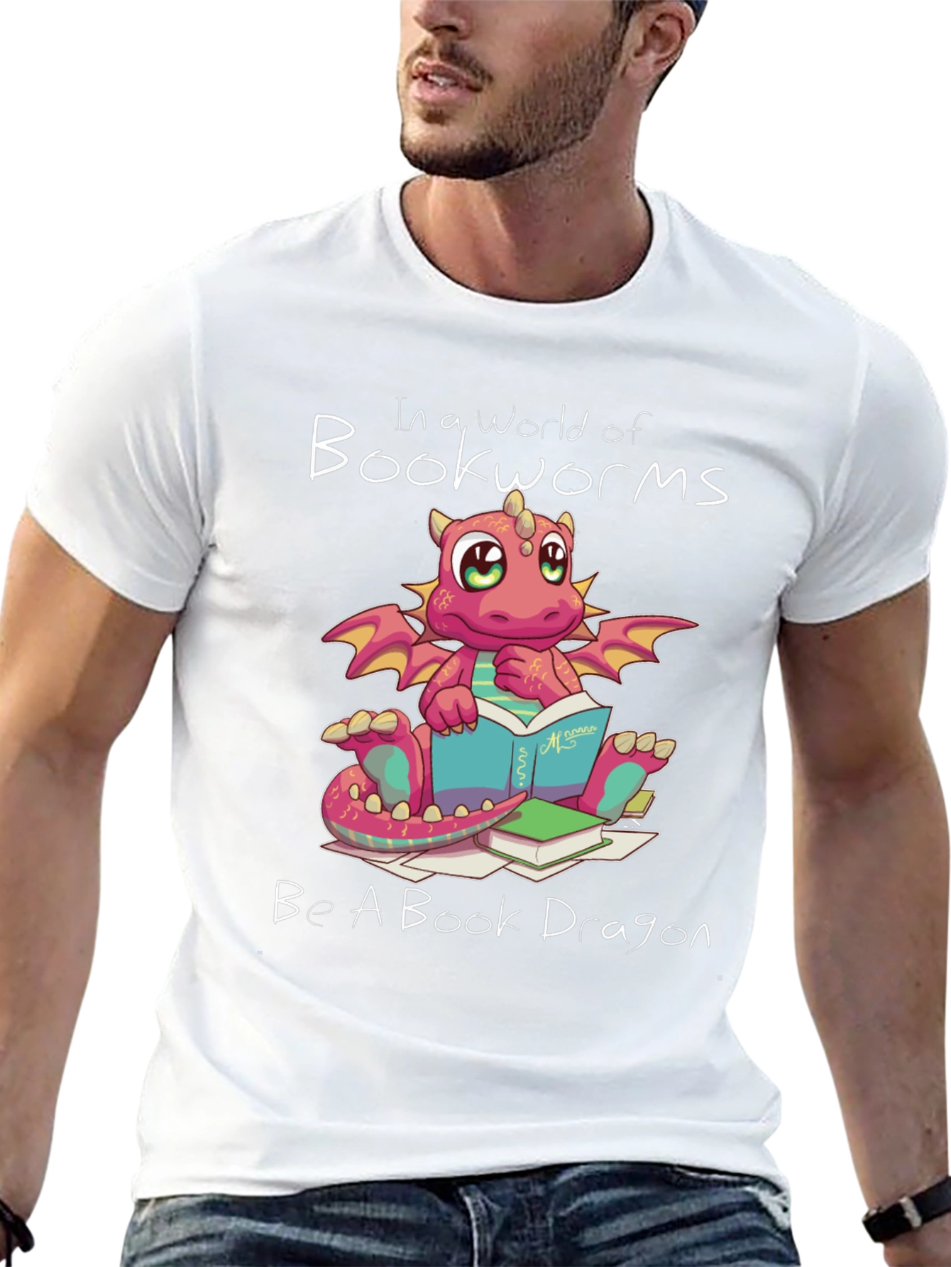 Book Dragon Graphic Tee - Reading Lovers T-Shirt