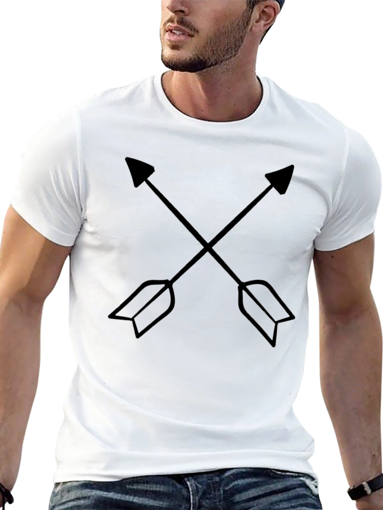 Crossed Arrows Graphic Tee - Black Casual Shirt