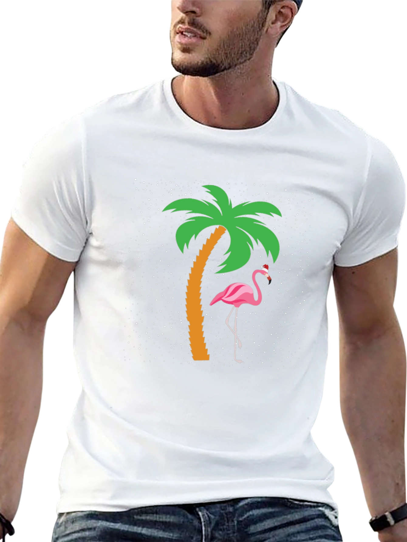 Tropical Flamingo Christmas Graphic Tee