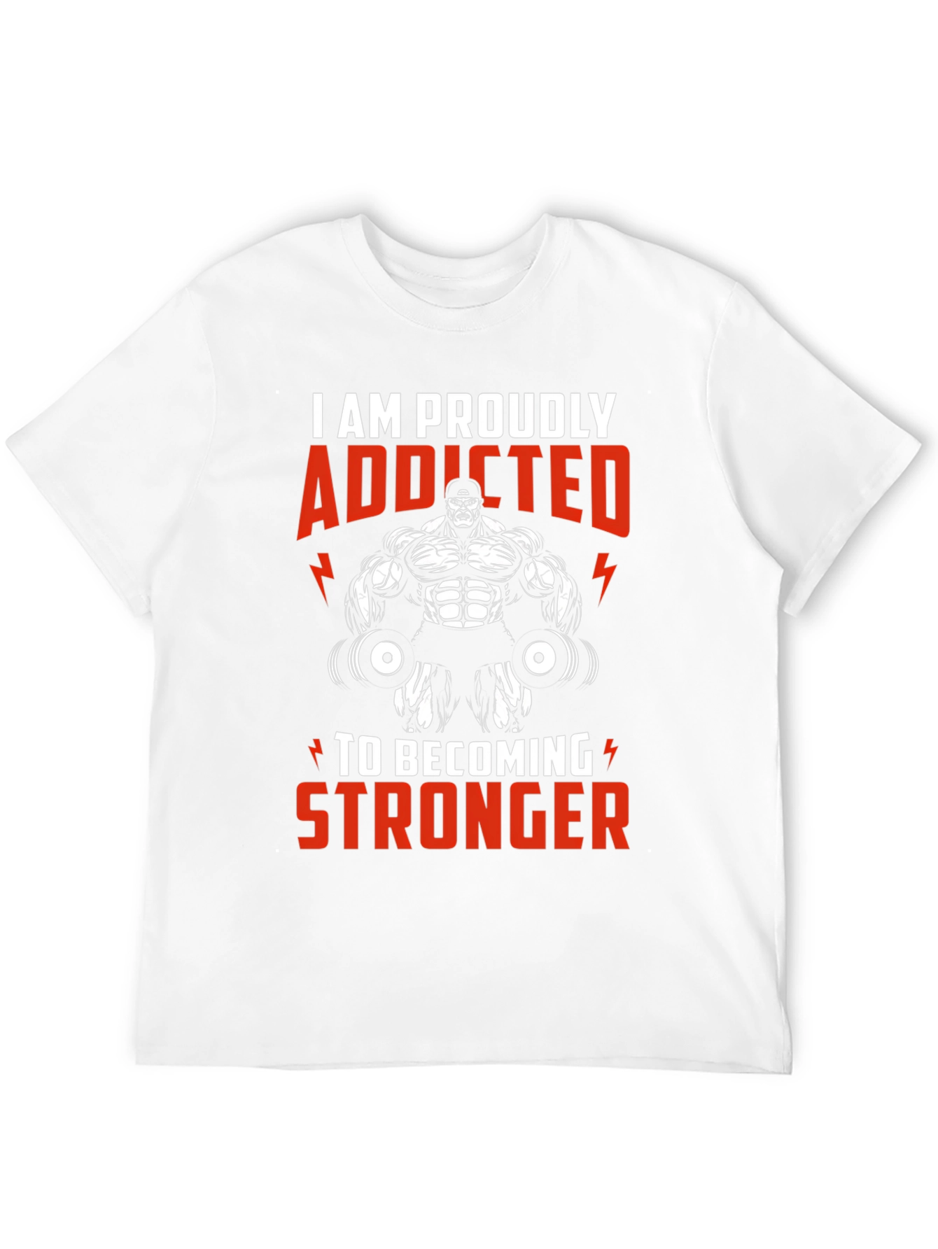 Addicted to Stronger Mens Black T-Shirt Gym Fitness