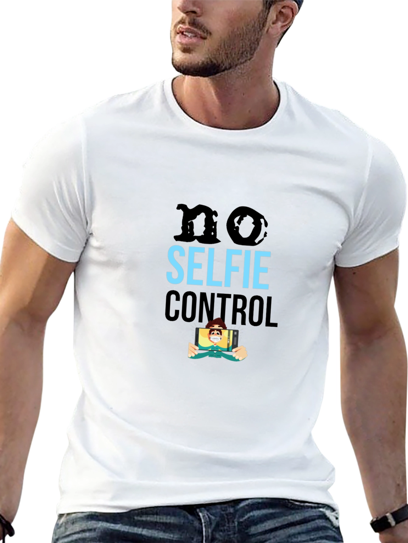 No Selfie Control Graphic T-Shirt
