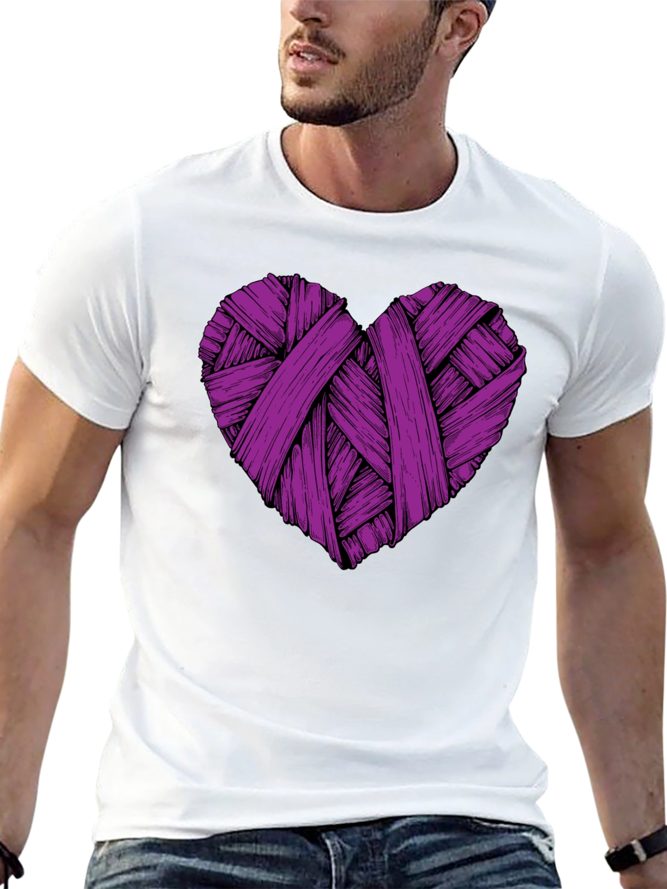 Heart String Graphic Tee - Stylish Casual Wear