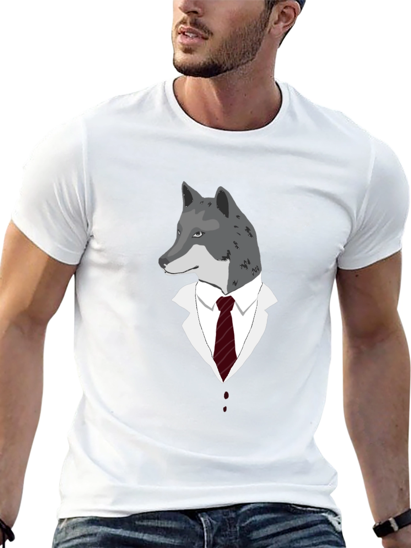 Wolf in Suit Graphic Tee - Unique Style