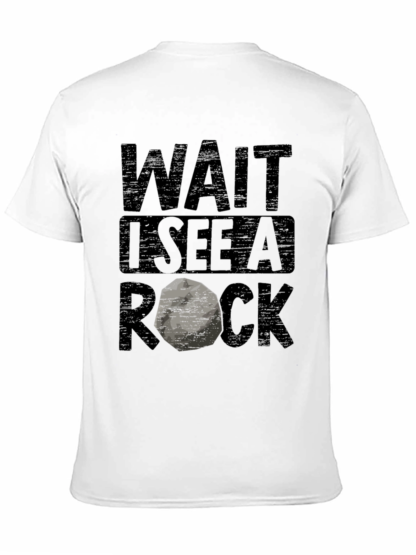 Wait I See a Rock Black Graphic Tee