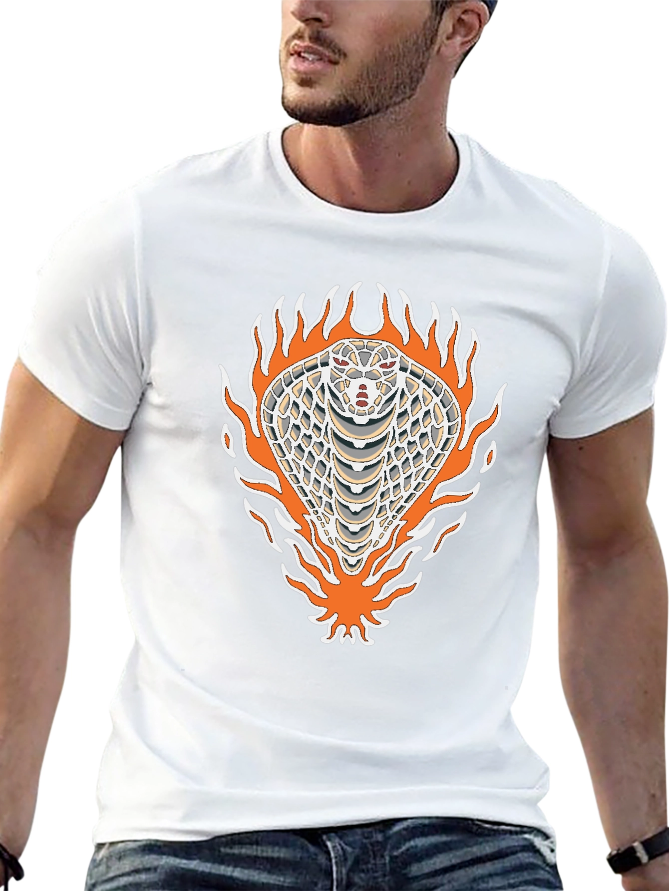 Black Tee with Cobra Graphic