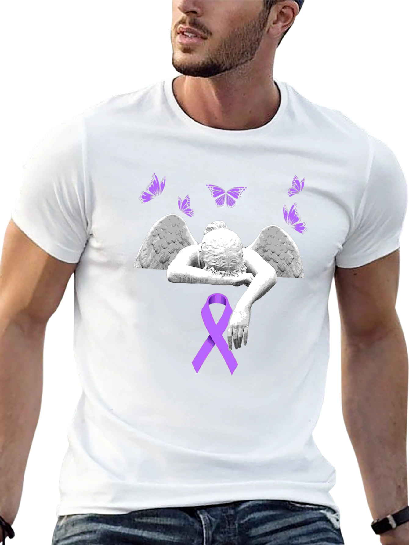 Angel Wings & Ribbon Graphic Tee