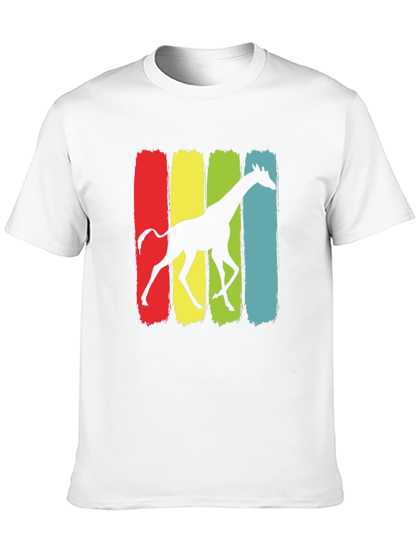 Giraffe Silhouette Graphic Print Black T-Shirt
