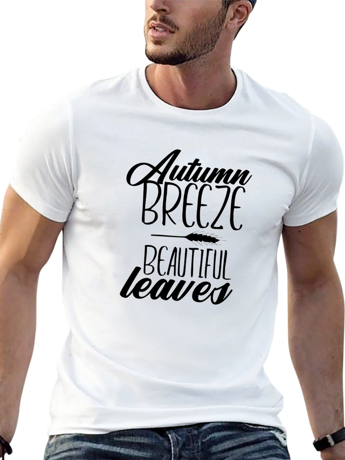 Autumn Breeze Graphic Tee - Stylish Black T-Shirt