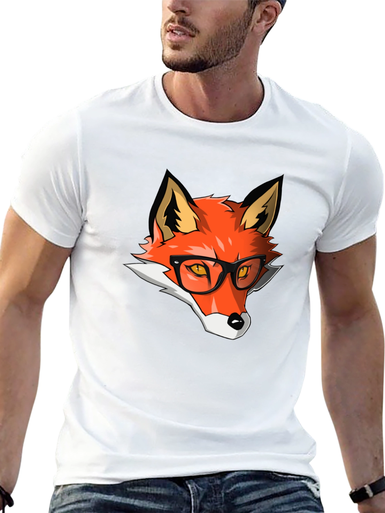 Hipster Fox Graphic Tee - Cool & Stylish