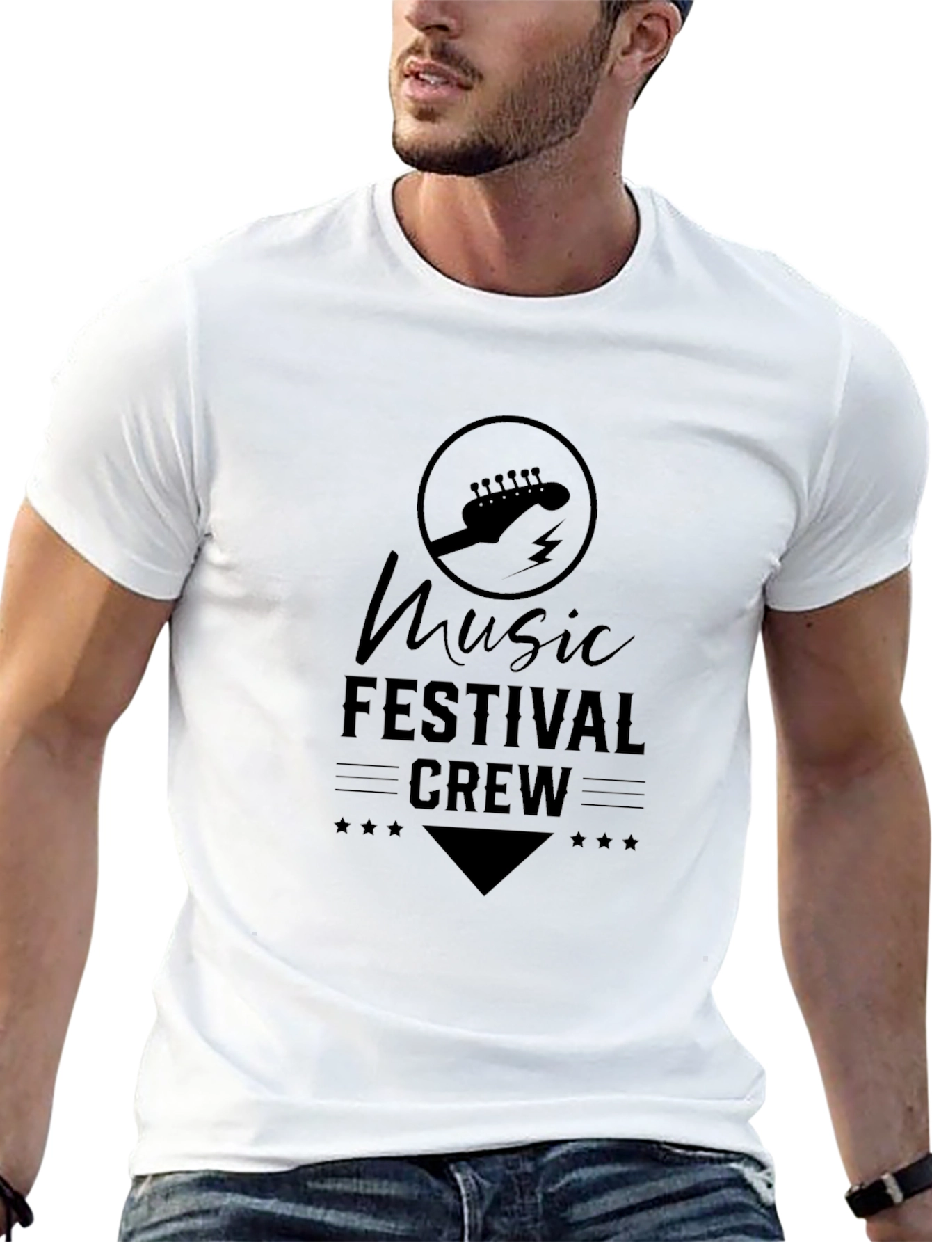Music Festival Crew T-Shirt - Black Graphic Tee