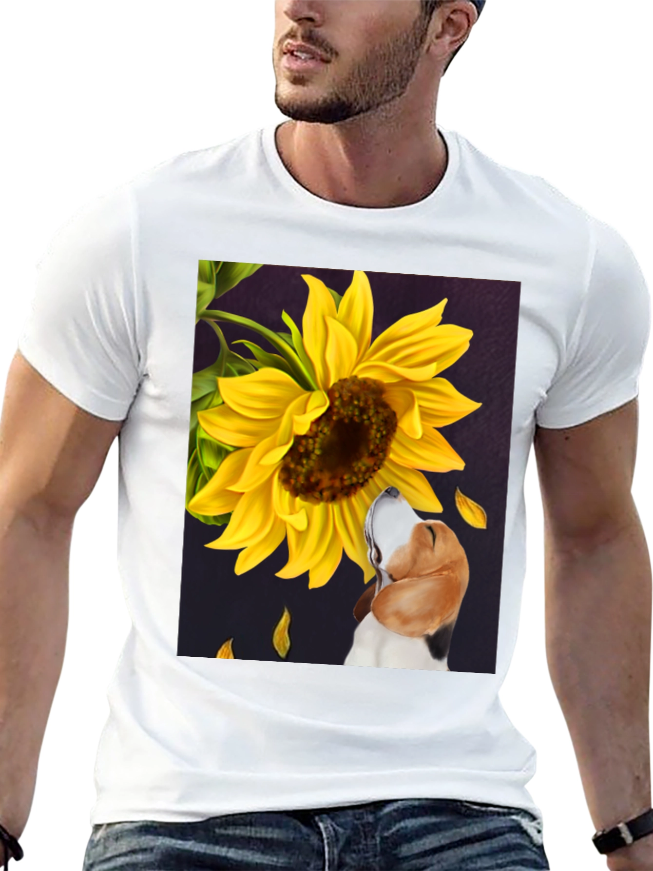 Dog & Sunflower Graphic Tee