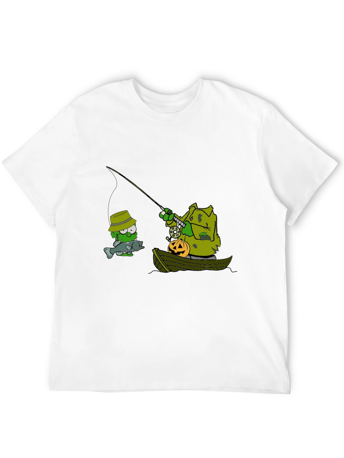 Spooky Fishing Graphic T-Shirt