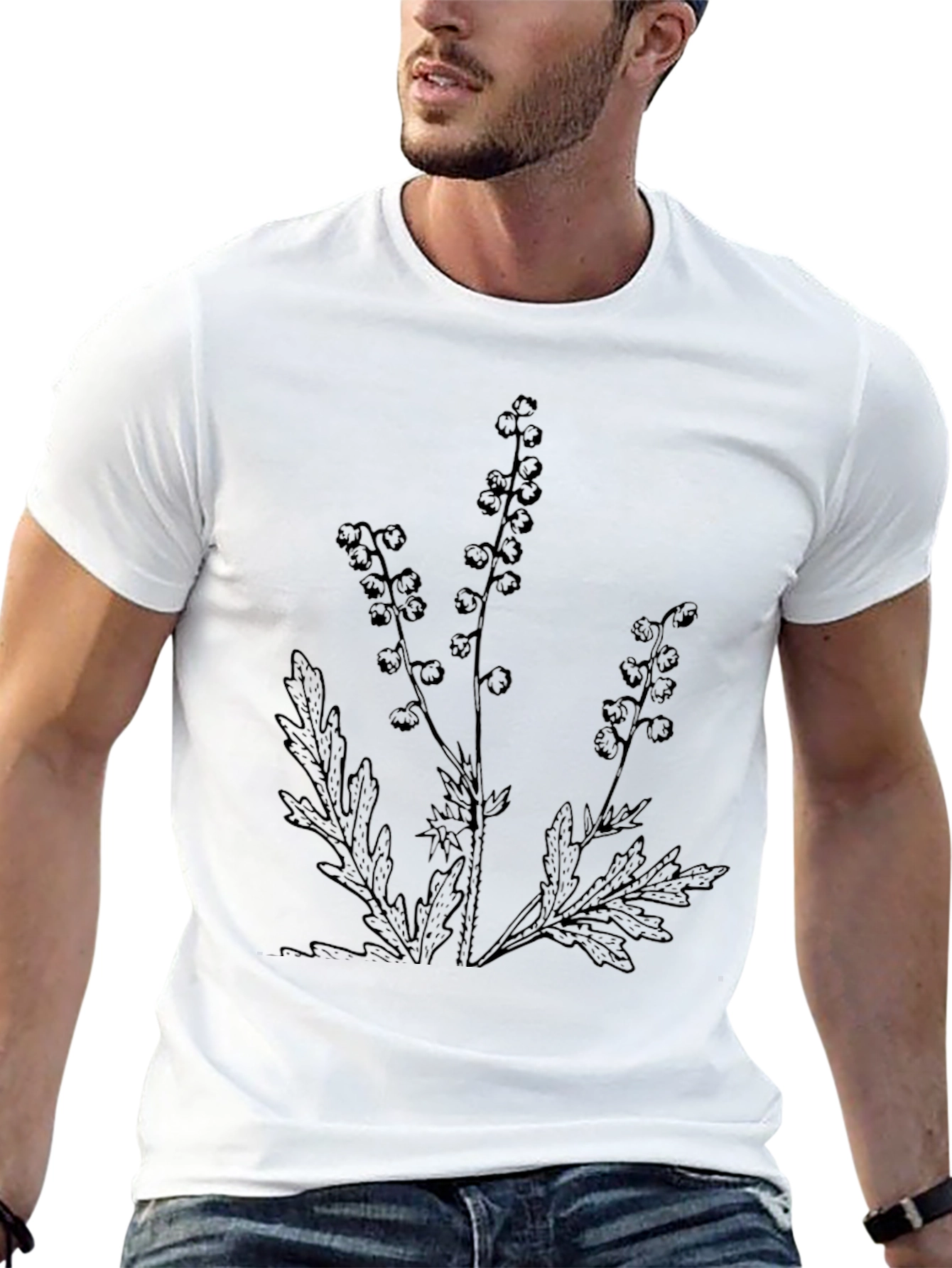 Botanical Print Tee - Black