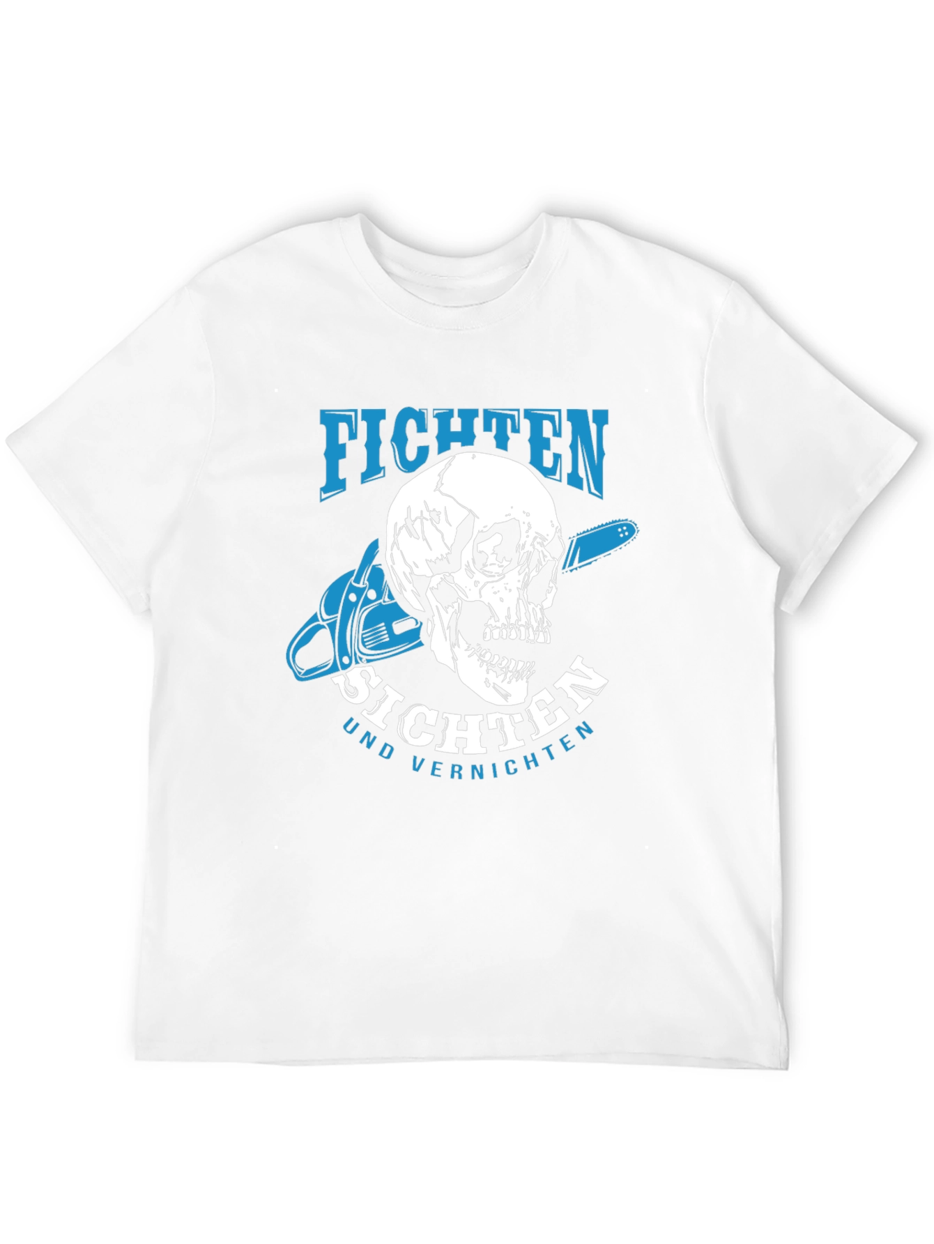 Fichten T-Shirt - Skull & Chainsaw Design