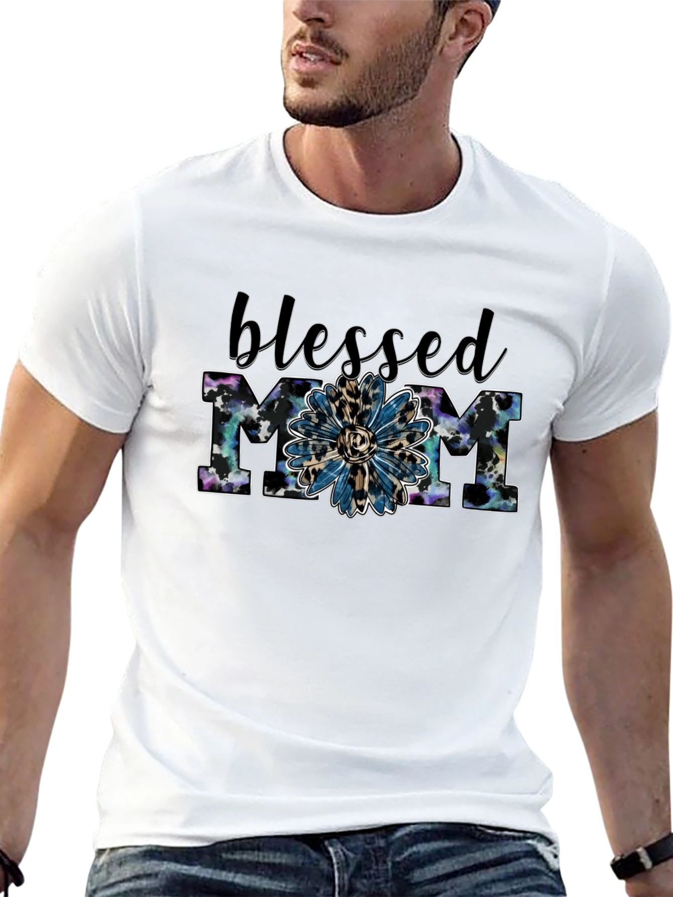 Blessed Mom Graphic Tee - Black