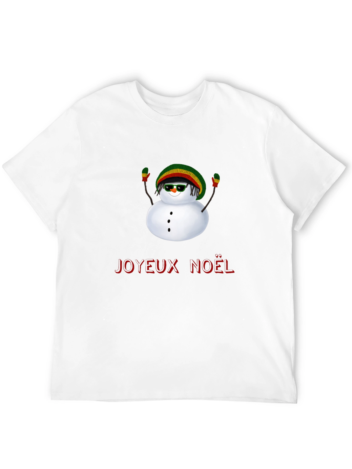 Rasta Snowman Joyeux Noel Graphic Tee