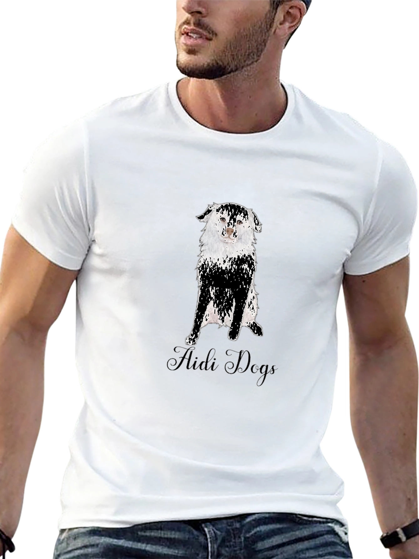Aidi Dogs Graphic Tee - Black Cotton T-Shirt