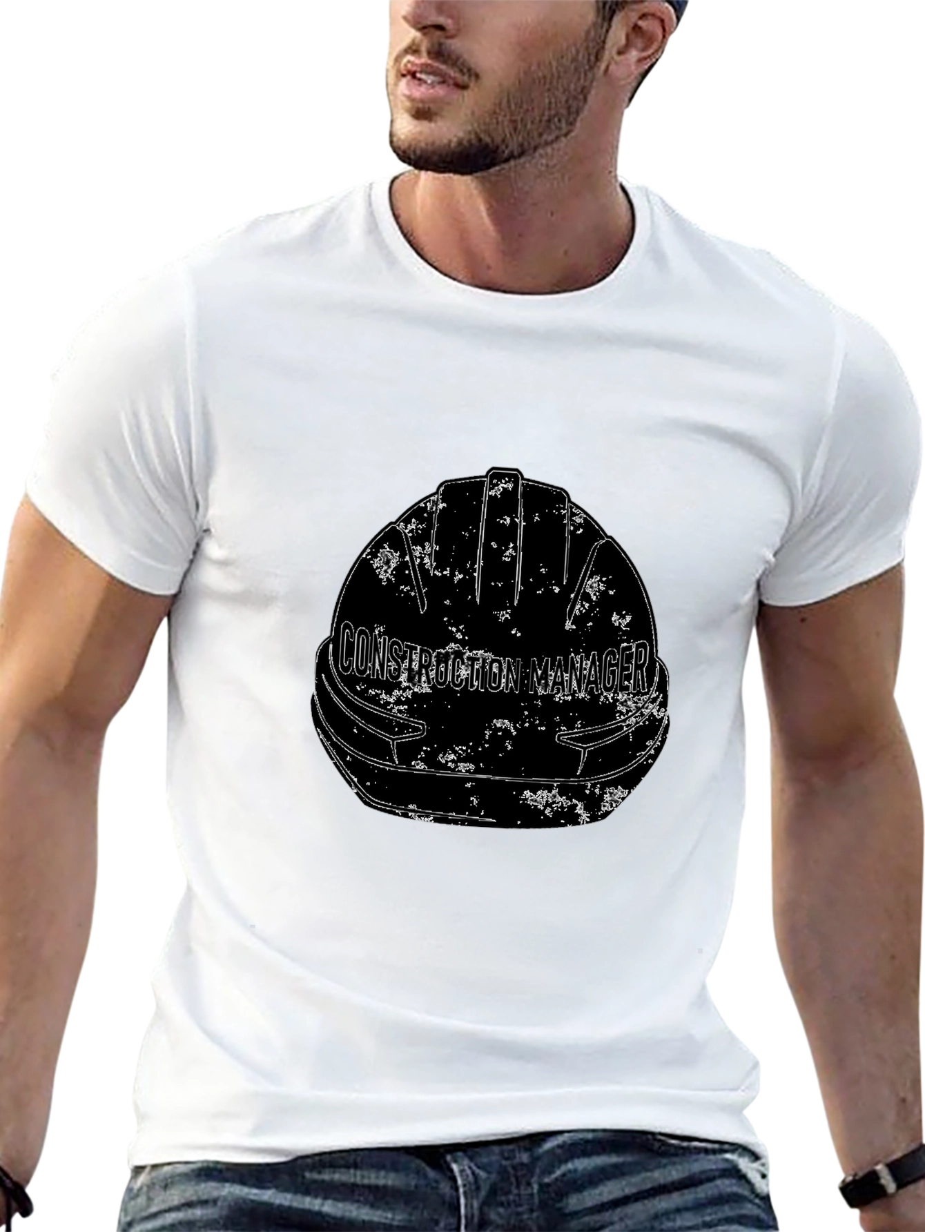 Construction Manager Hard Hat Graphic T-Shirt