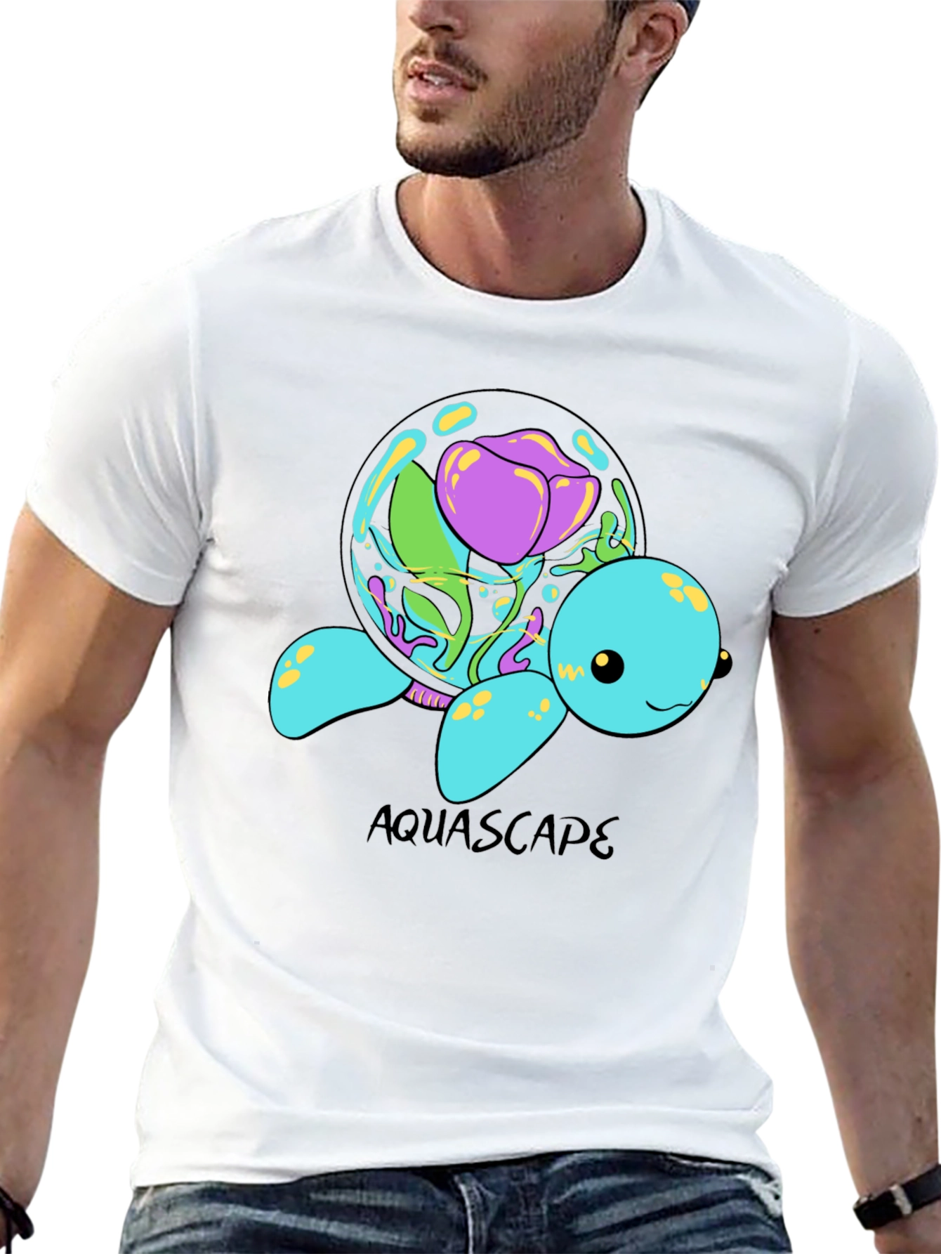 Aquascape Turtle Graphic T-Shirt
