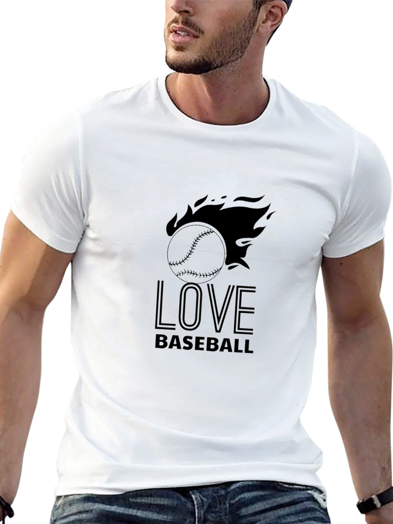 Love Baseball T-Shirt - Mens Black Graphic Tee