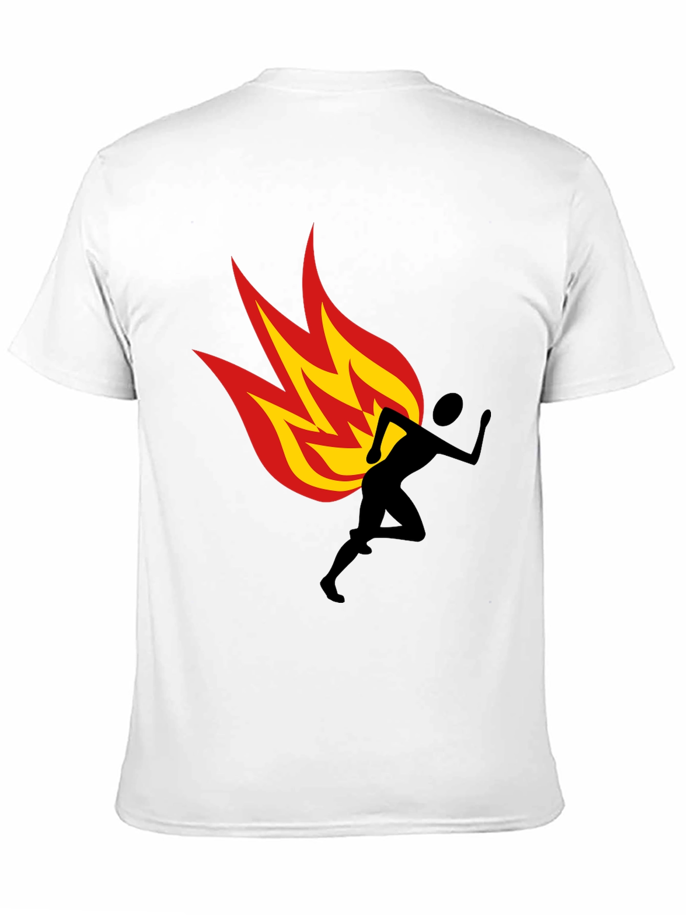 Flaming Runner Graphic Tee - Black Cotton Blend