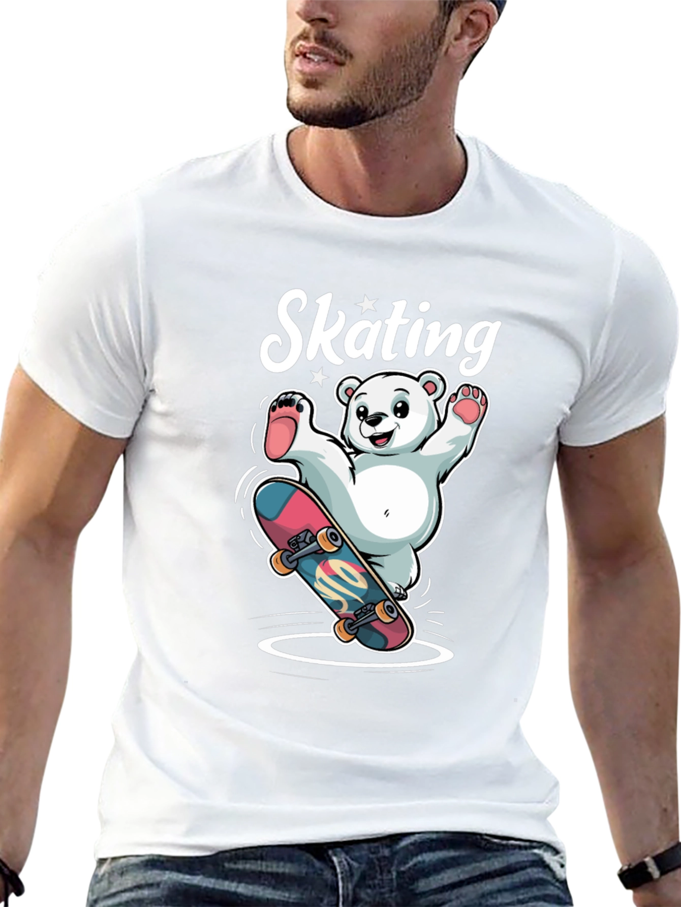 Skating Bear Graphic Tee - Cool & Fun Design!