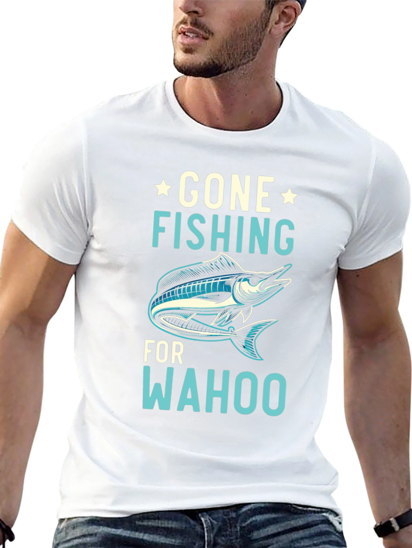 Gone Fishing for Wahoo Graphic Tee - Black