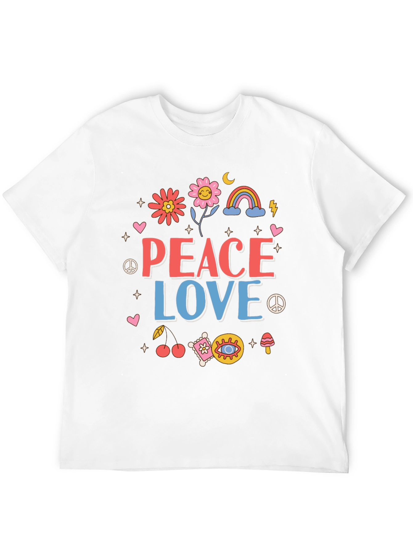 Peace Love Graphic Tee - Retro Style