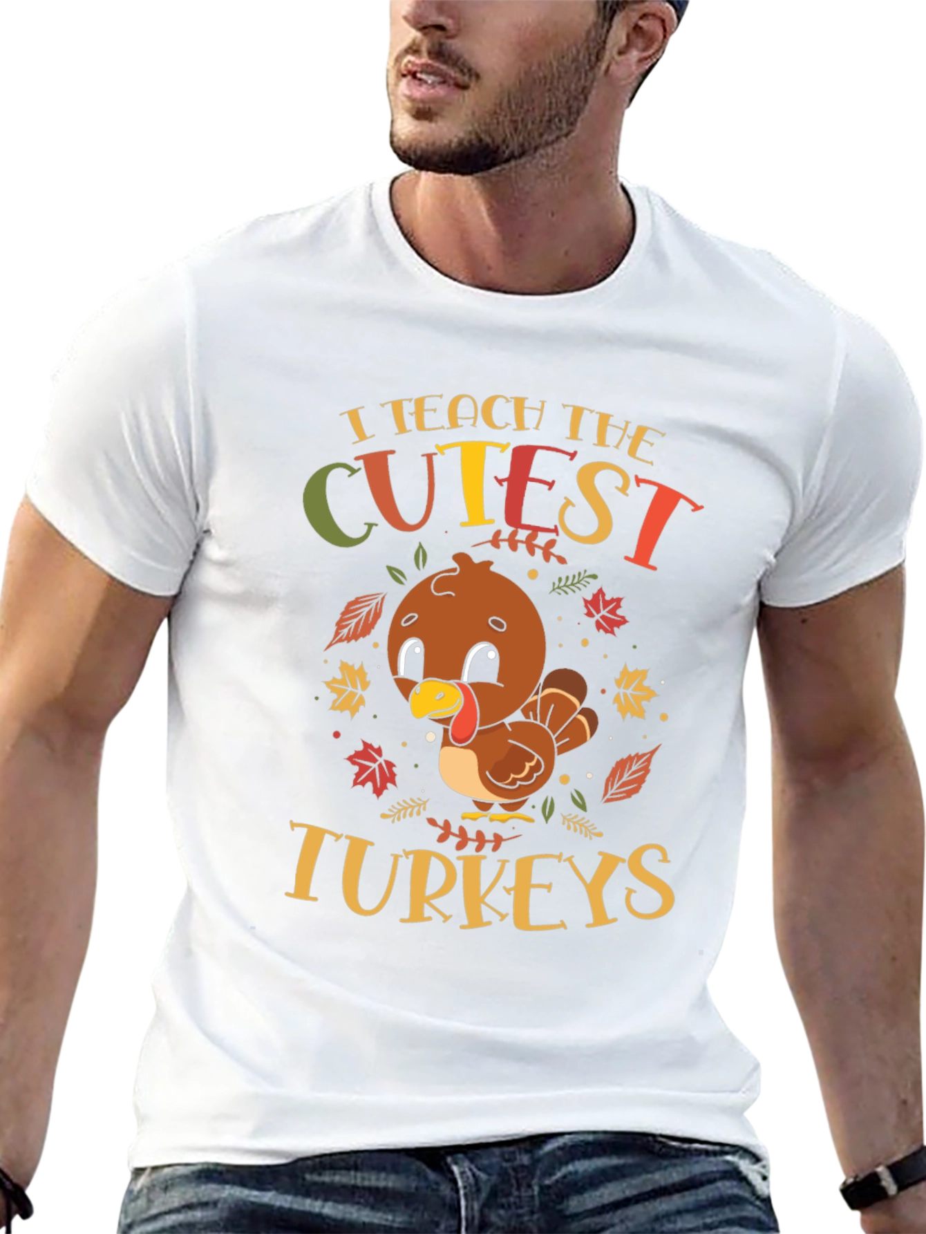 Cute Teacher Thanksgiving Turkey T-Shirt