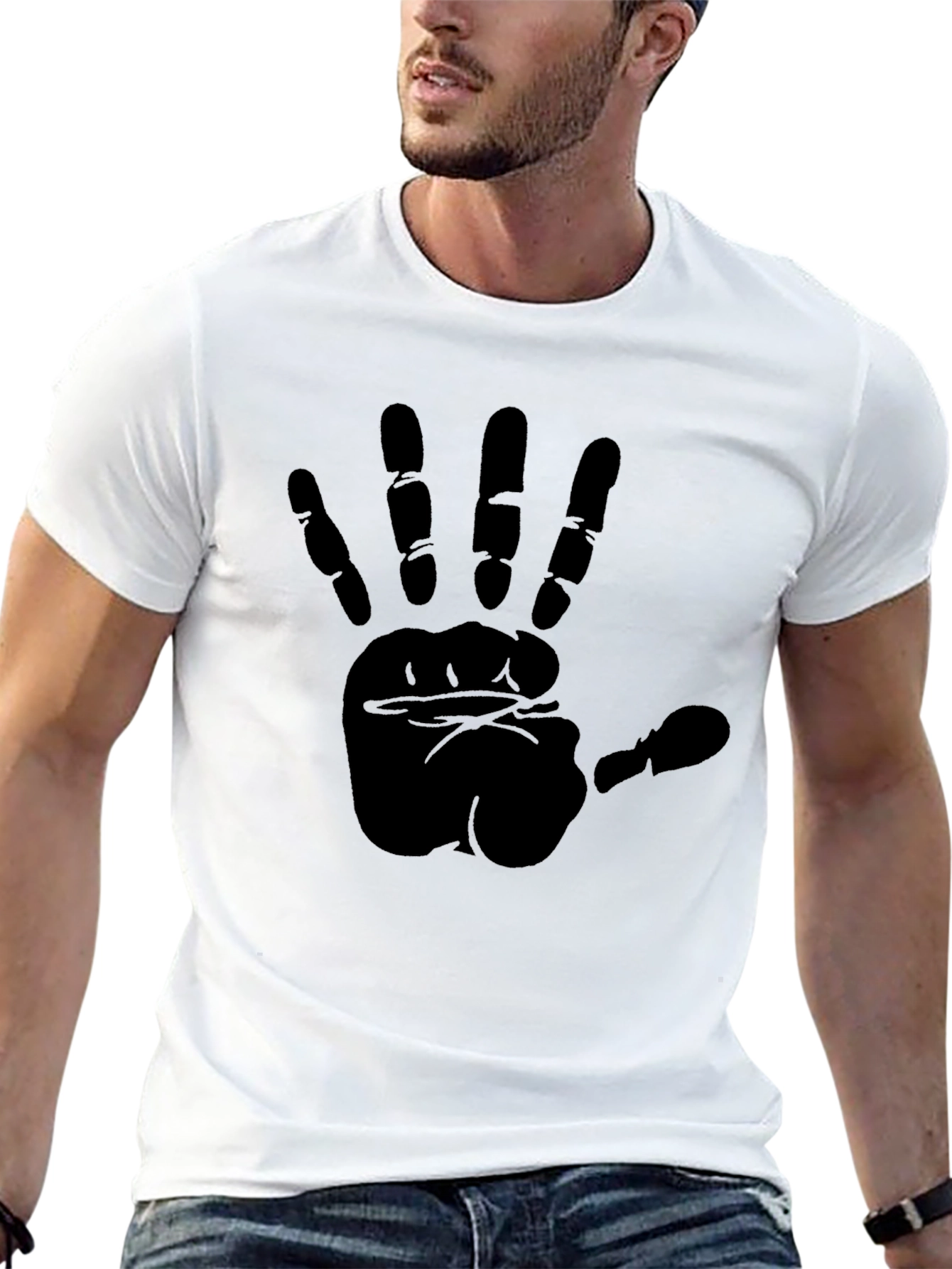 Bold Handprint Black T-Shirt