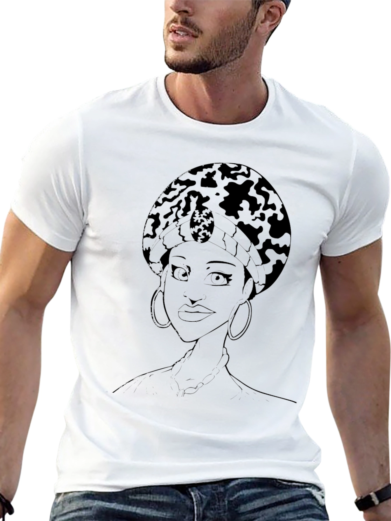 Afro Queen Graphic Tee - Stylish Black T-Shirt