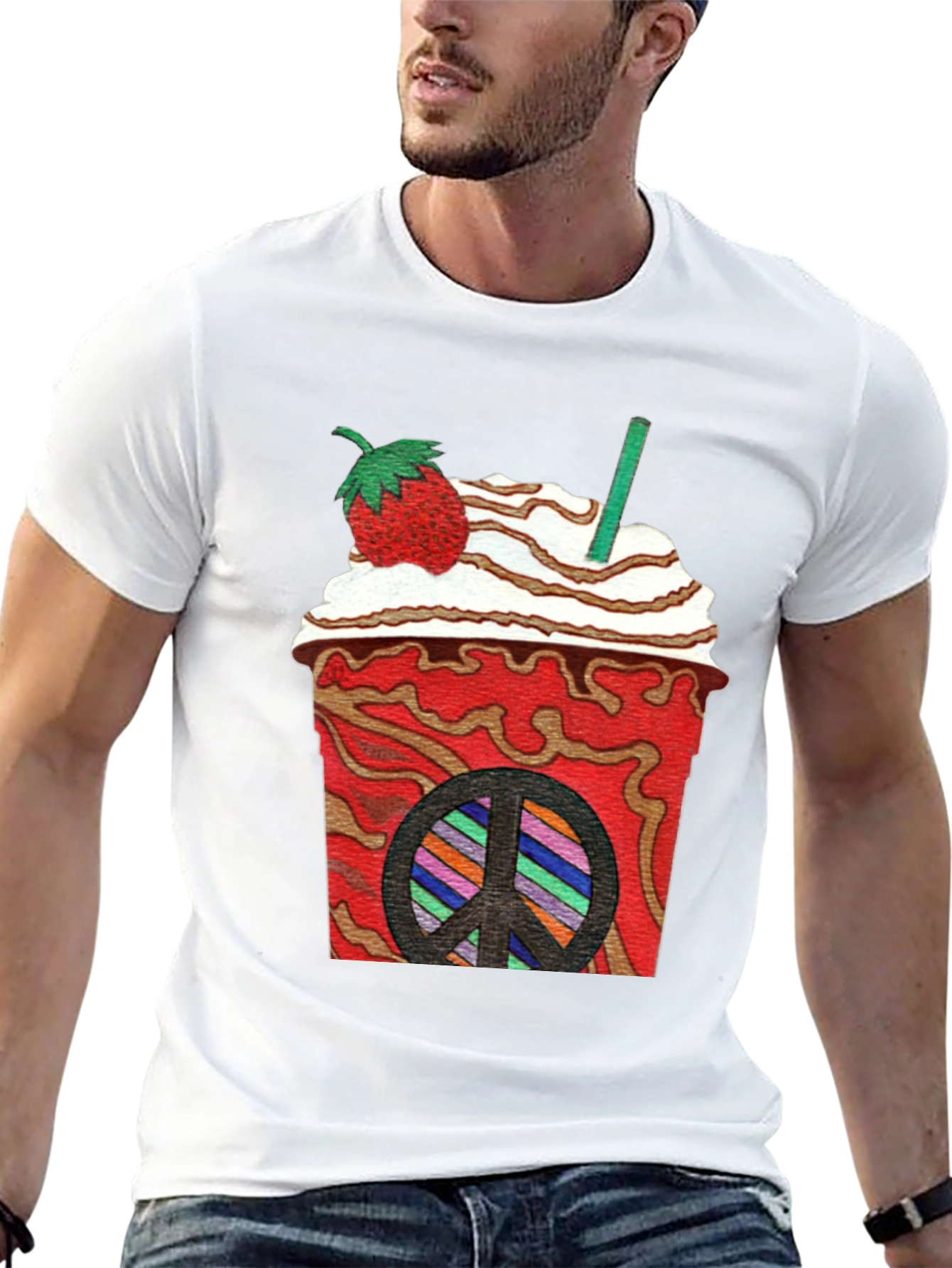 Strawberry Peace Sign T-Shirt
