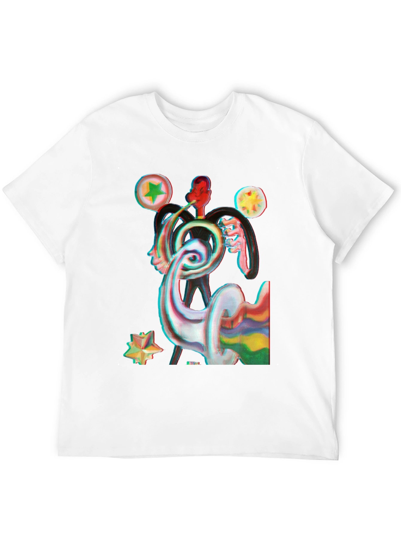 Abstract Graphic Print Black Tee