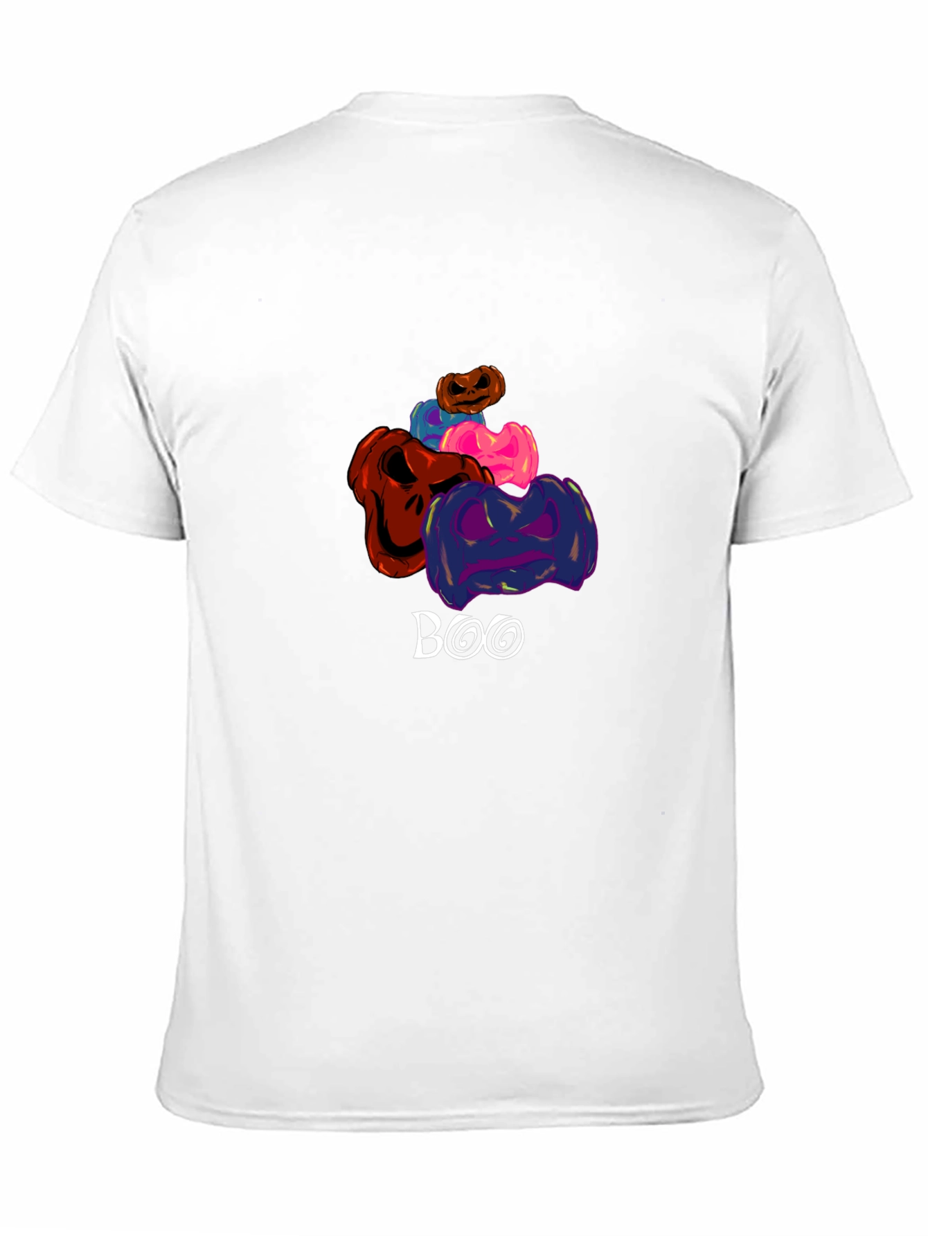 Halloween Pumpkins Boo Graphic Tee - Black