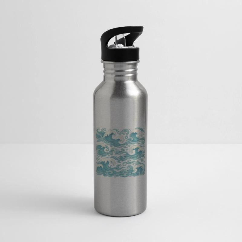 Lush Ocean Wave Pattern Japanese Wave Design Blue
