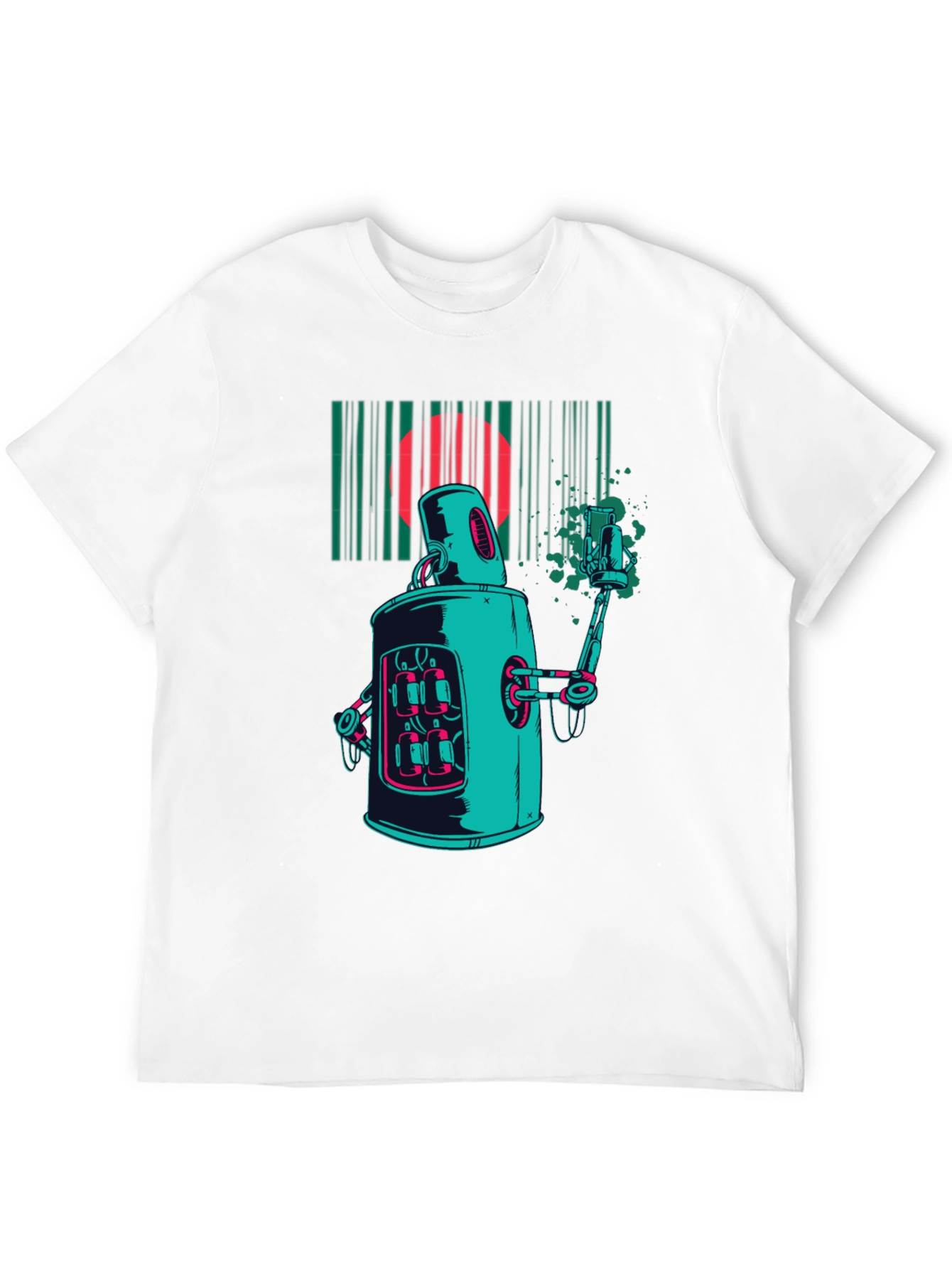Retro Robot Graphic T-Shirt - Unique Design