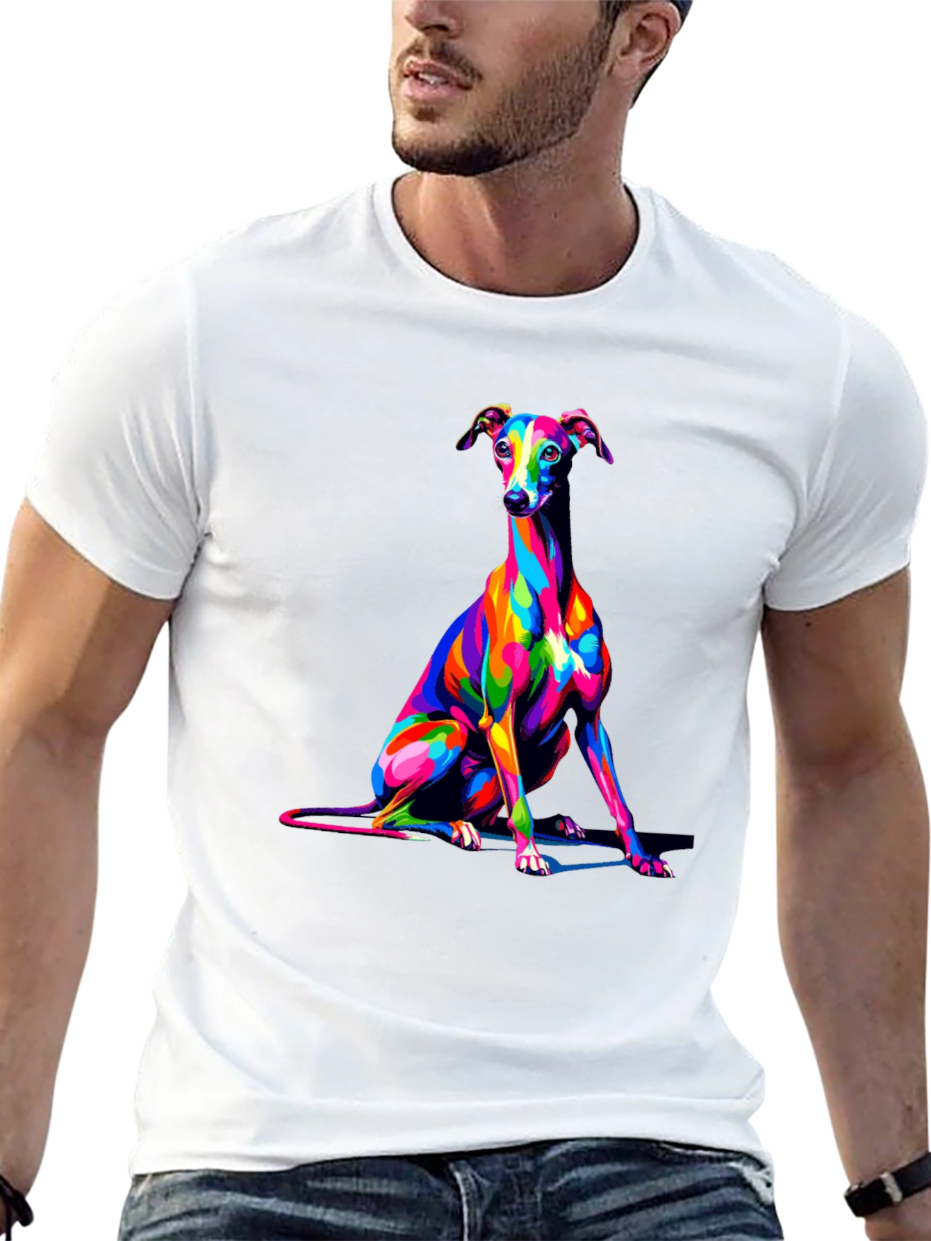 Dog Art Black T-Shirt - Stylish Canine Graphic Tee