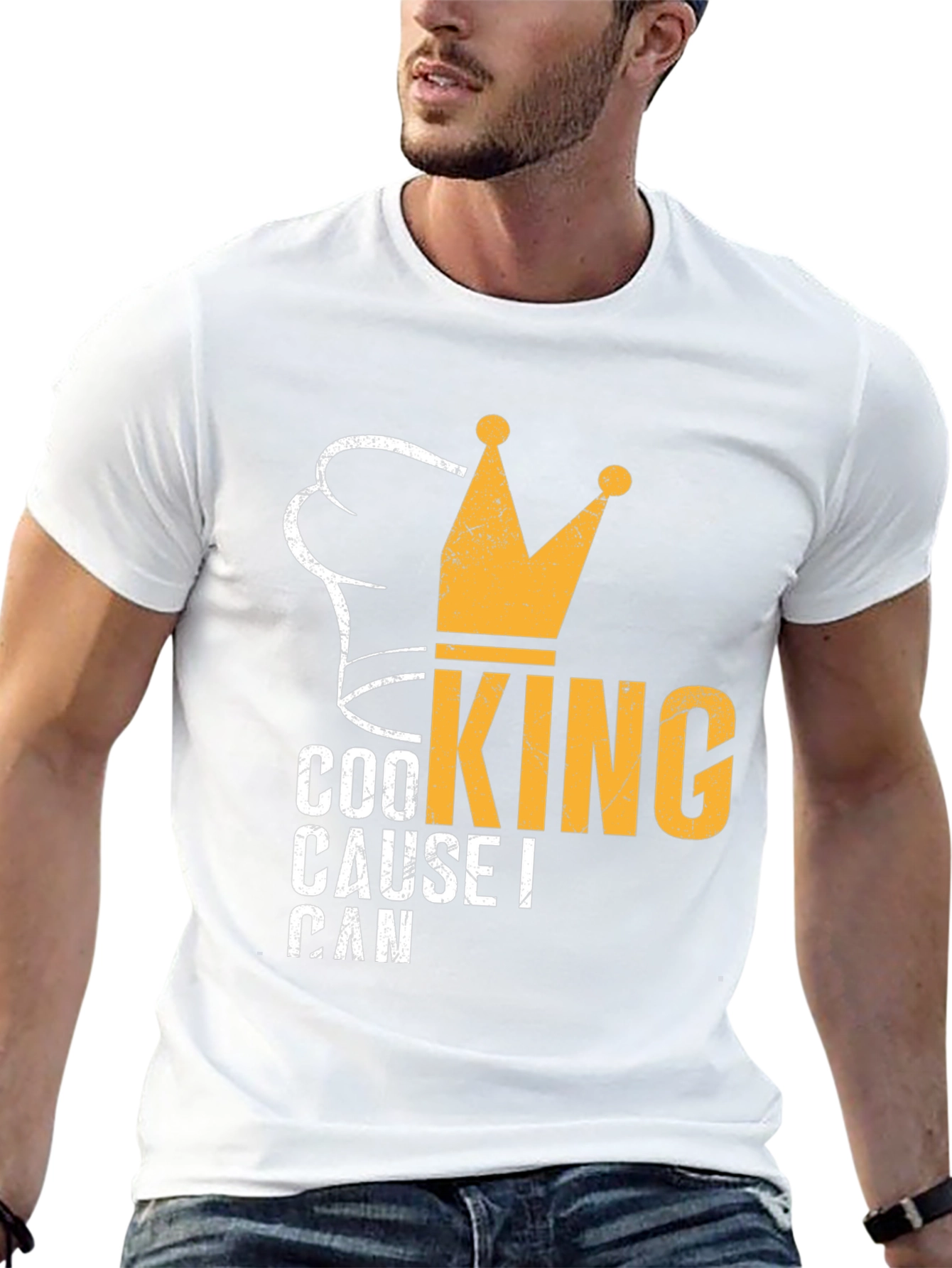 Cooking King Mens Black Graphic T-Shirt
