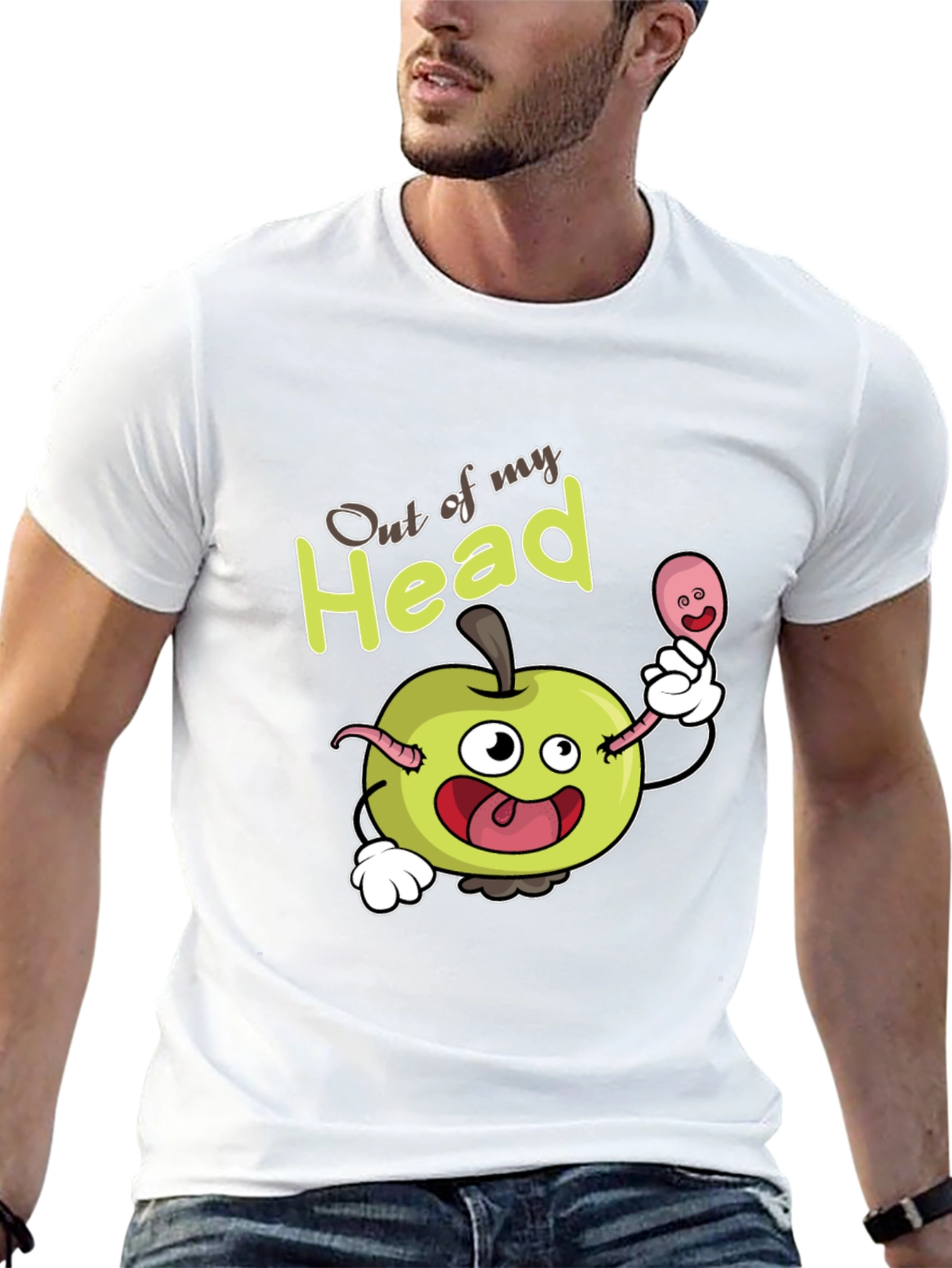 Out of my Head Apple Cartoon Tee