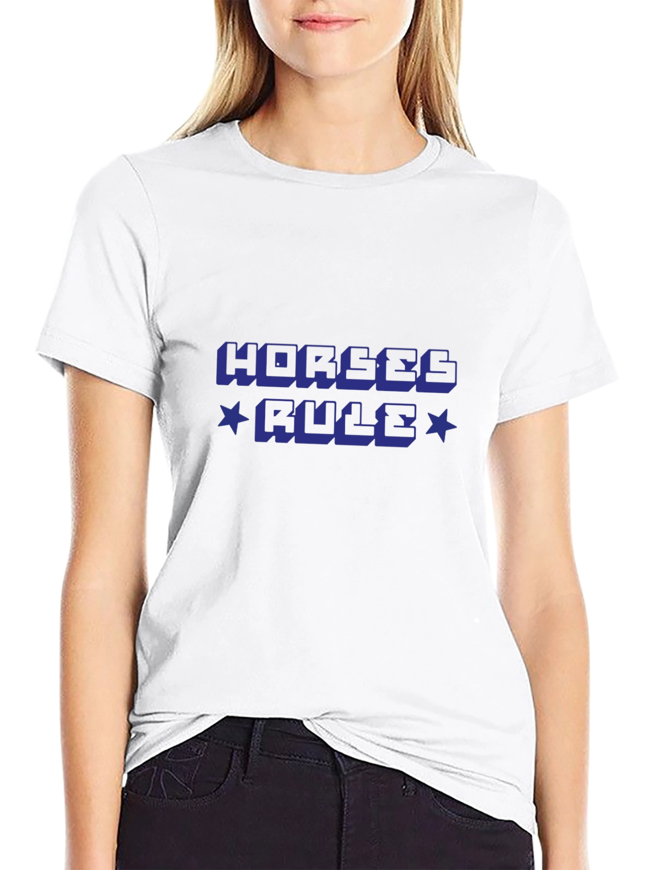 Horses Rule Graphic Tee - Black