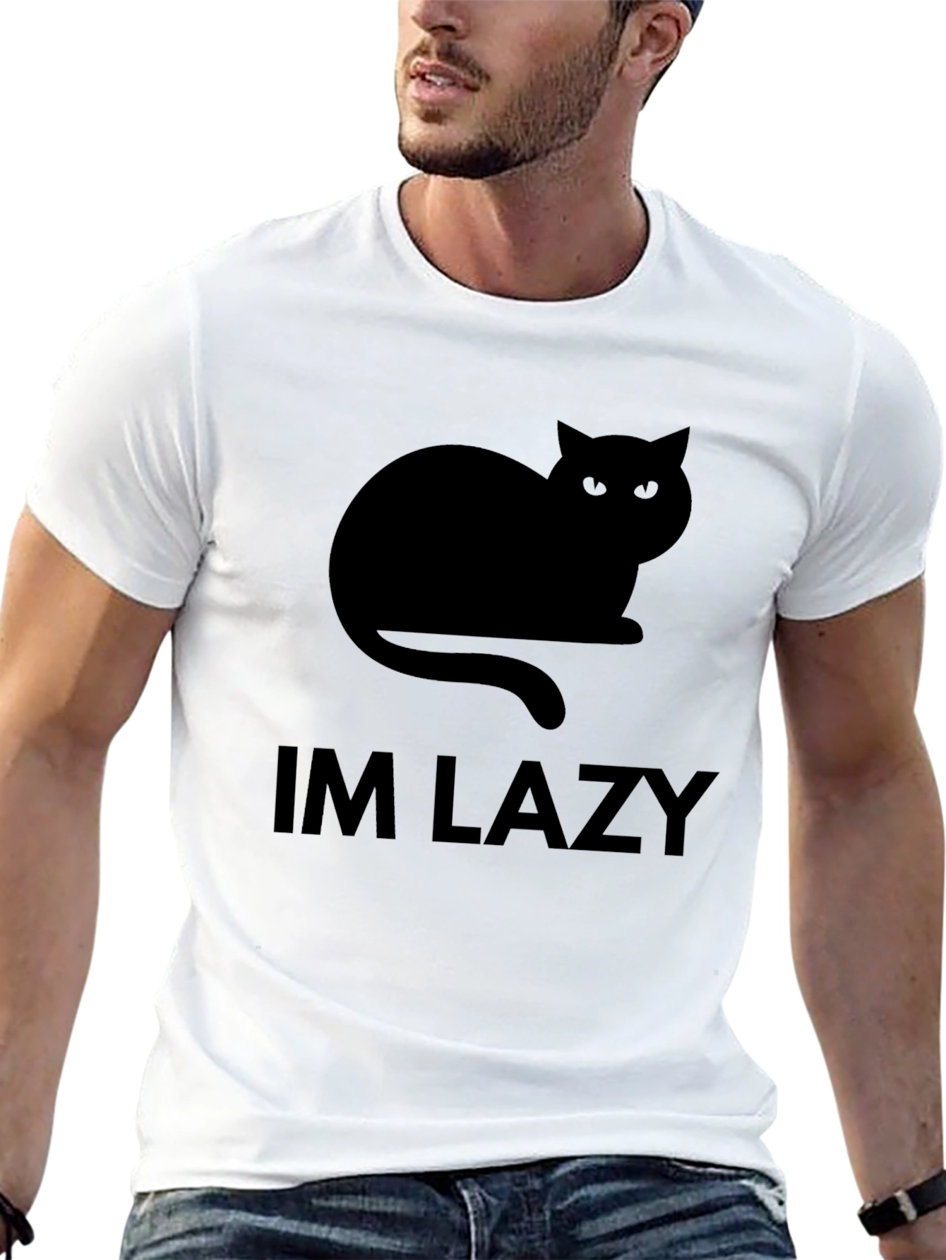 Im Lazy Cat Graphic Tee - Relaxed Fit