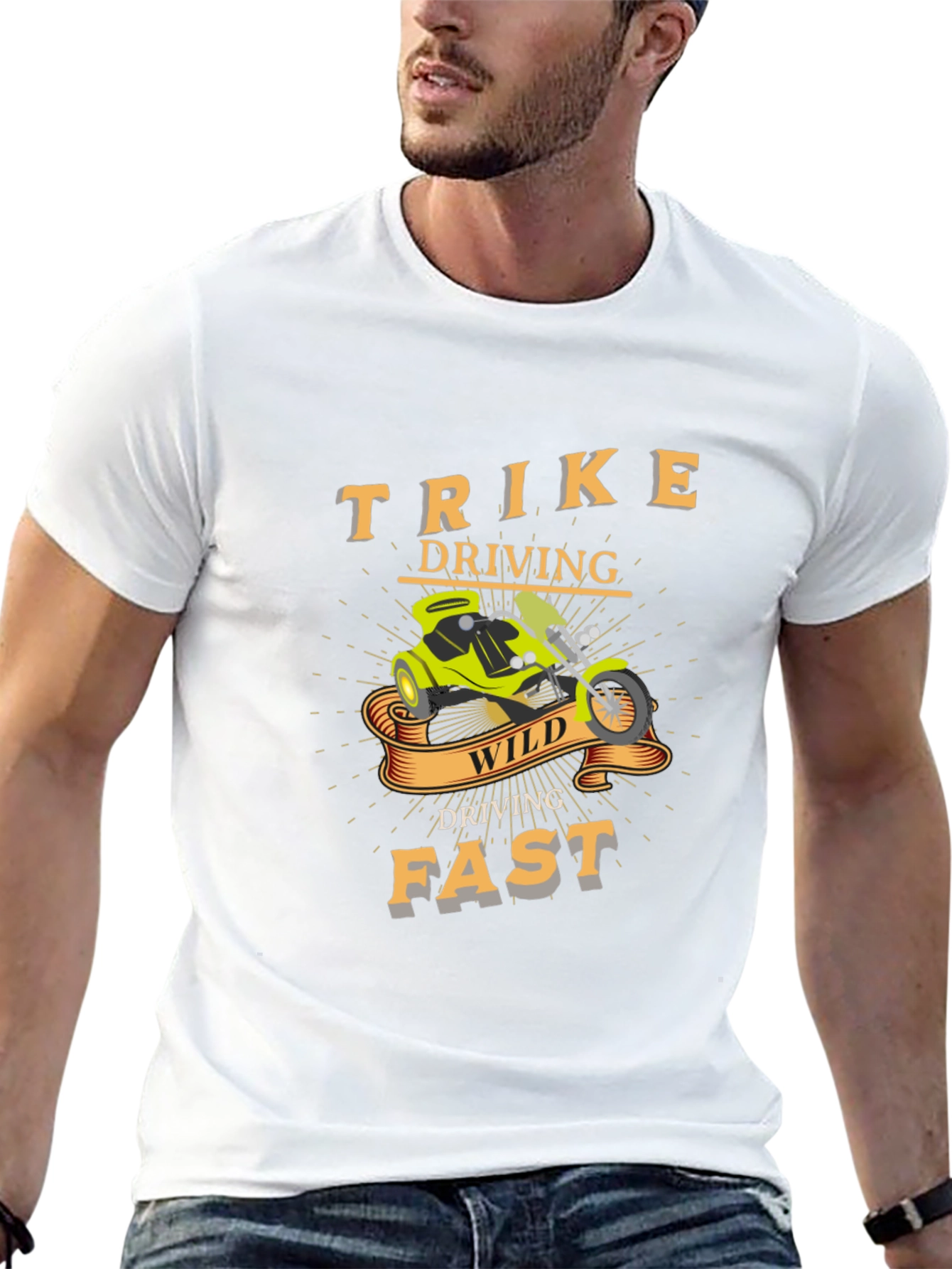 Trike Driving Wild & Fast Graphic T-Shirt