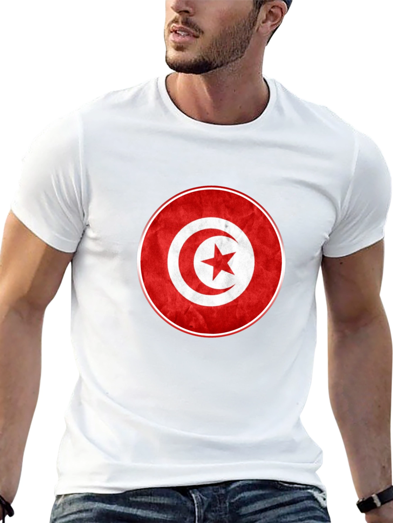 Tunisia Flag T-Shirt - Red & White Graphic Tee