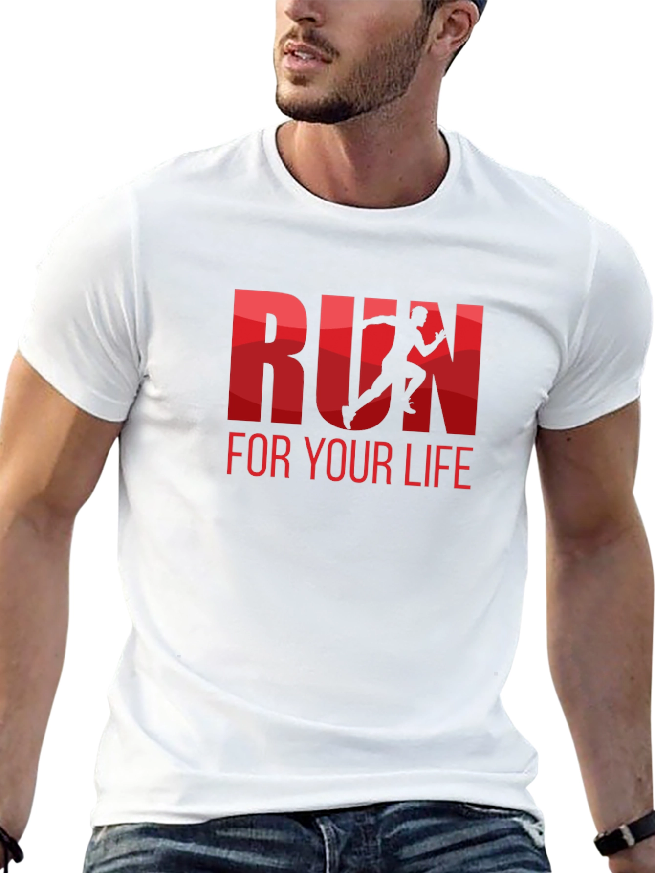 Run For Your Life Graphic Tee - Black